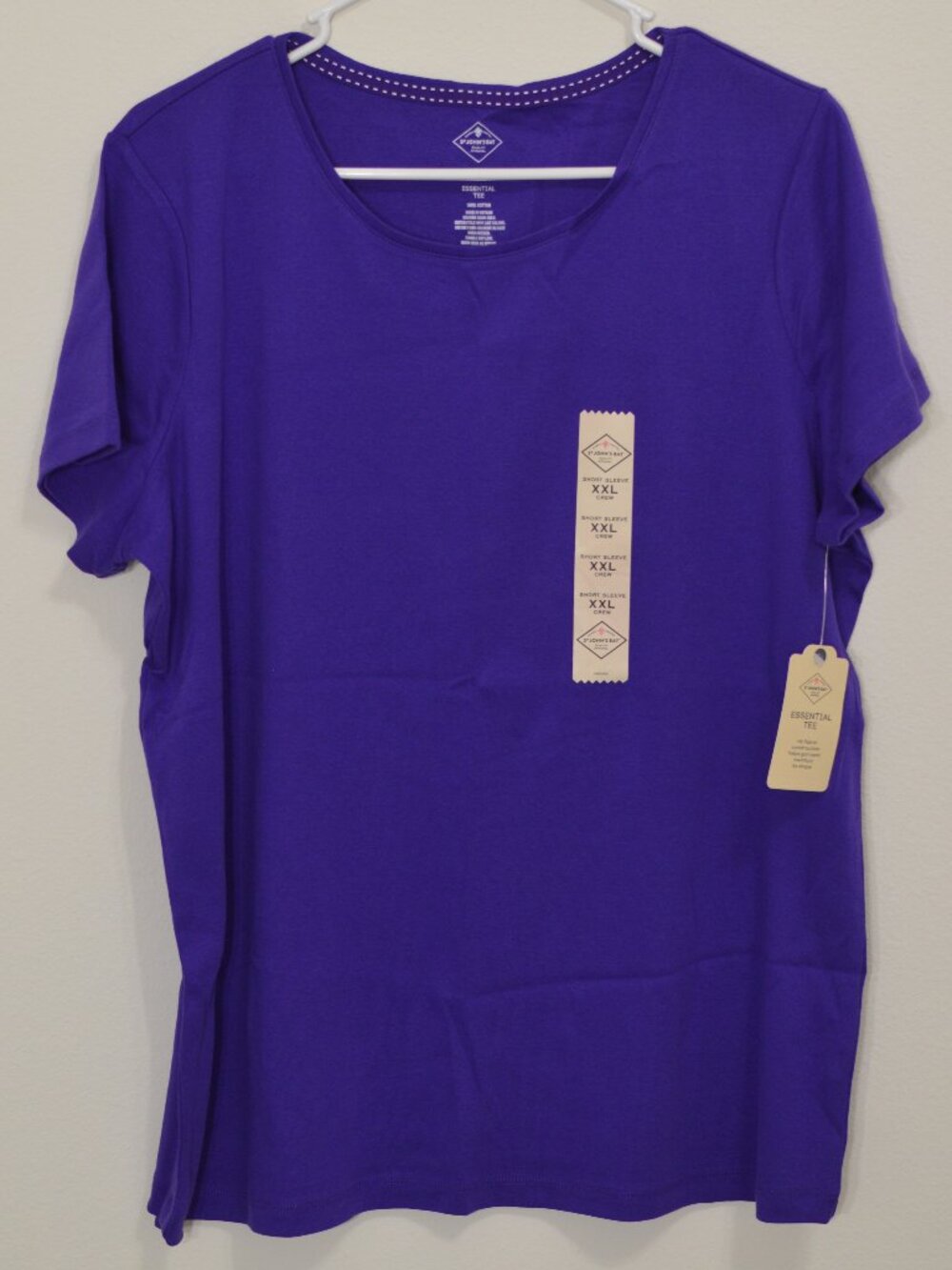 St. Johns Bay Essential Short Sleeve Tee - Size XXLarge - Sharp Purple